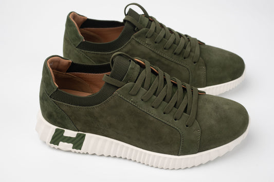 Pantofi bărbați piele naturală întoarsă FRANCO GERARDO 25892 Verde vel