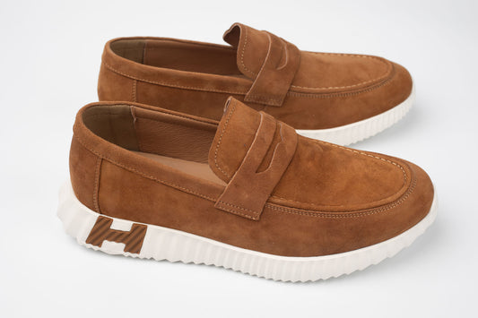 Pantofi bărbați piele naturală întoarsă FRANCO GERARDO 25860 Maro vel