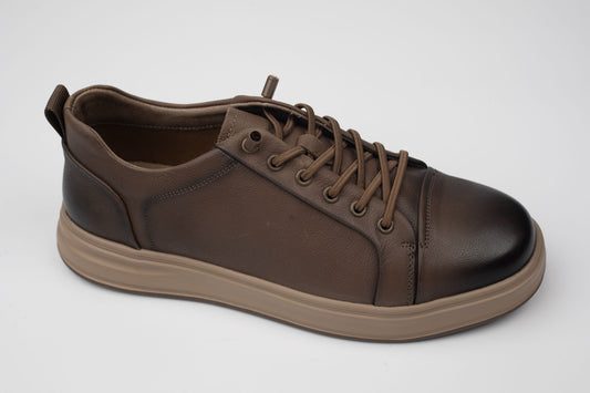 Pantofi din piele naturala MELS SPORT 27019 KHAKI