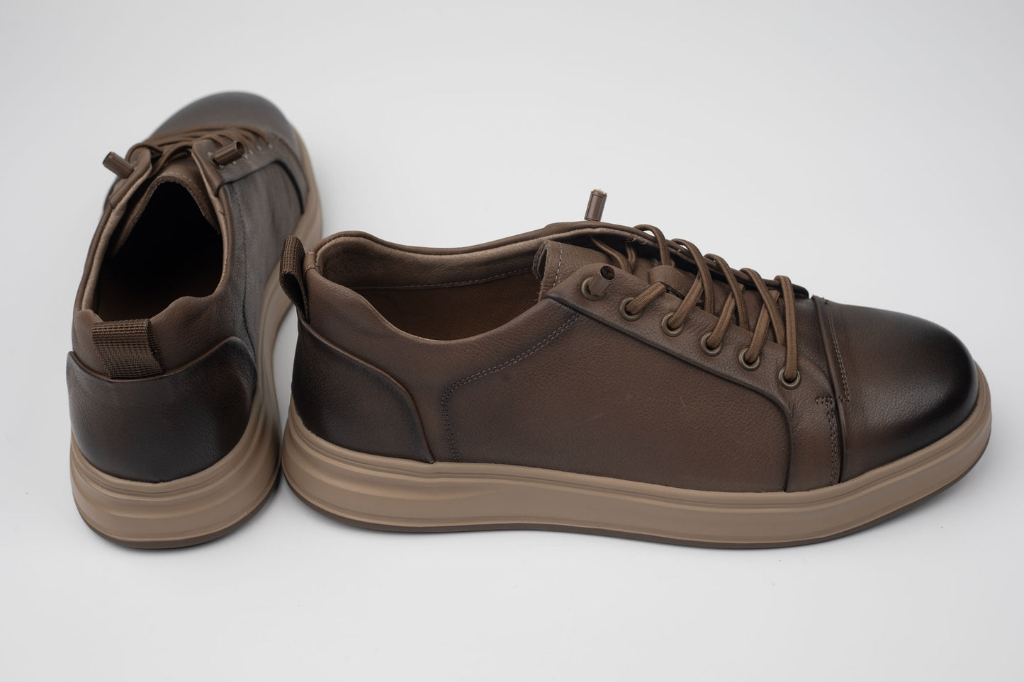 Pantofi din piele naturala MELS SPORT 27019 KHAKI