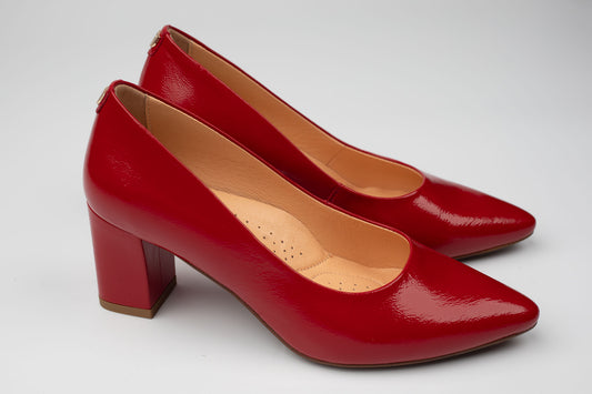 Pantofi din piele naturala PULSO 1580 Rosu