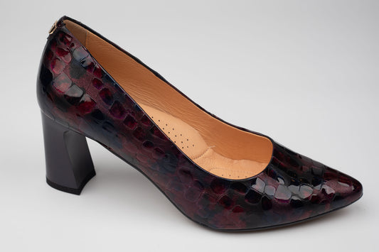 Pantofi dama din piele naturala PULSO 1576 Mov croco
