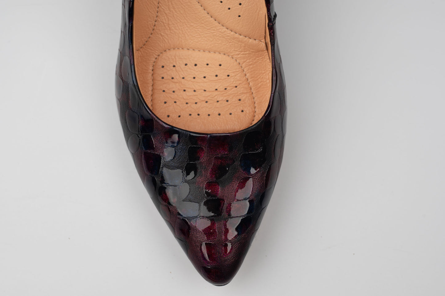 Pantofi dama din piele naturala PULSO 1576 Mov croco