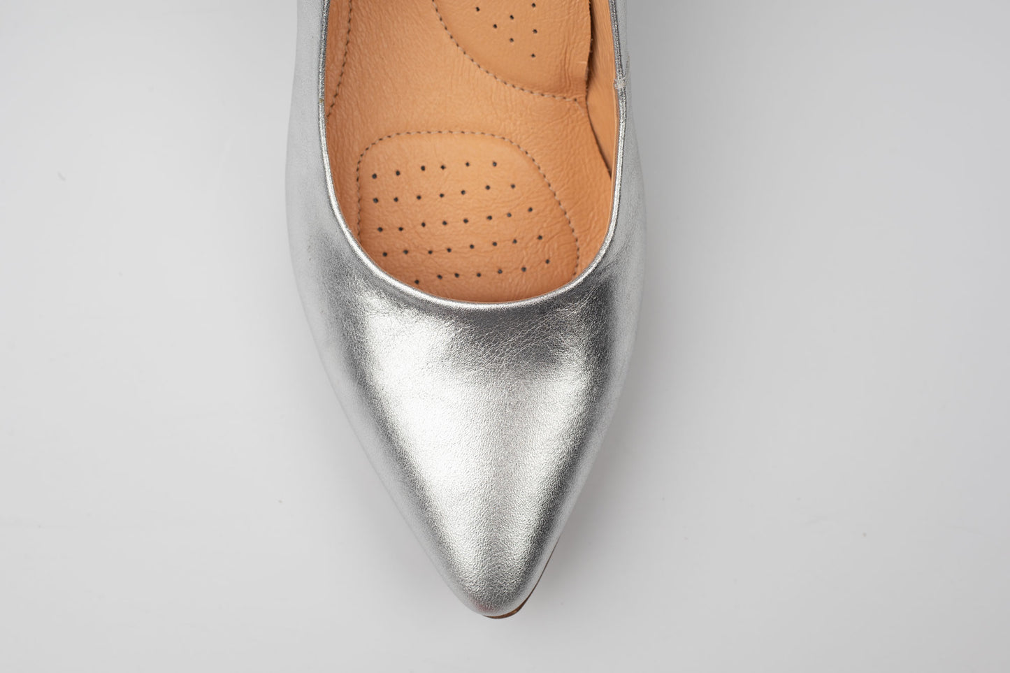 Pantofi dine piele naturala PULSO 1576 Argintiu