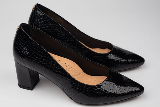 Pantofi din piele naturala PULSO 1580 N croco lac