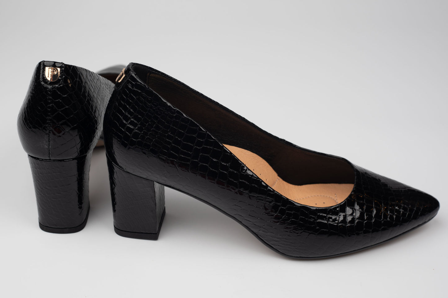 Pantofi din piele naturala PULSO 1580 N croco lac