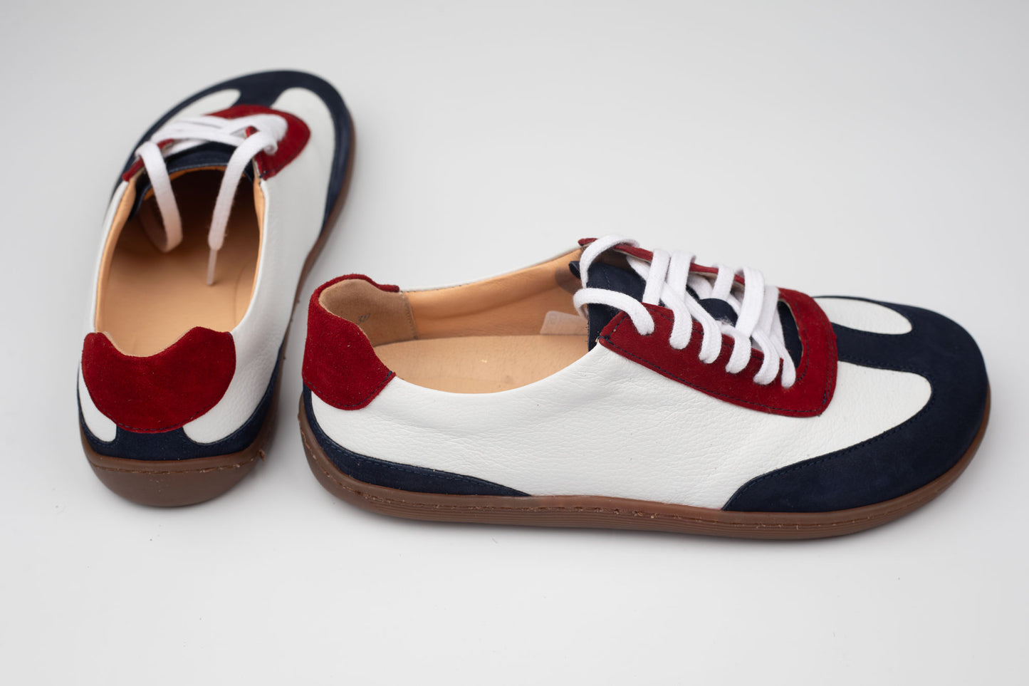 Pantofi damă piele naturală PULSO ( barefoot) 1572 Alb blue R