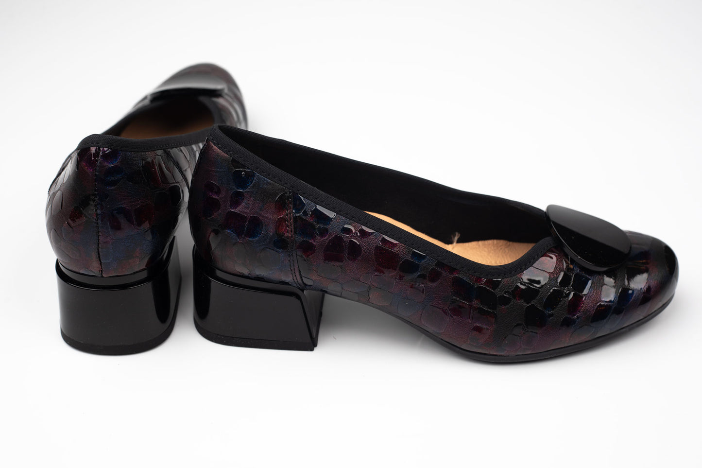 Pantofi damă piele naturală PULSO 1563 Mov croco ( senzație)