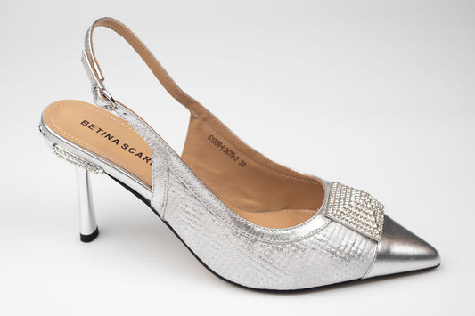 Pantofi damă piele naturală BETINA 3679 Argintiu