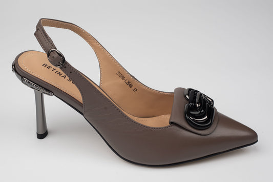 Pantofi damă piele naturală BETINA 2648 Khaki