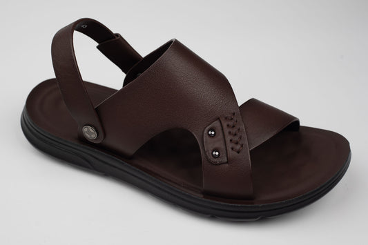 Sandale bărbați piele naturală MELS 5735 Maro (39-47)