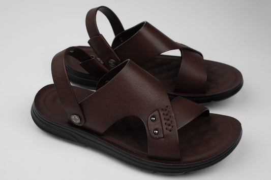 Sandale bărbați piele naturală MELS 5735 Maro (39-47)