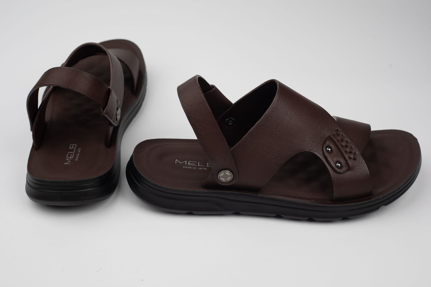 Sandale bărbați piele naturală MELS 5735 Maro (39-47)