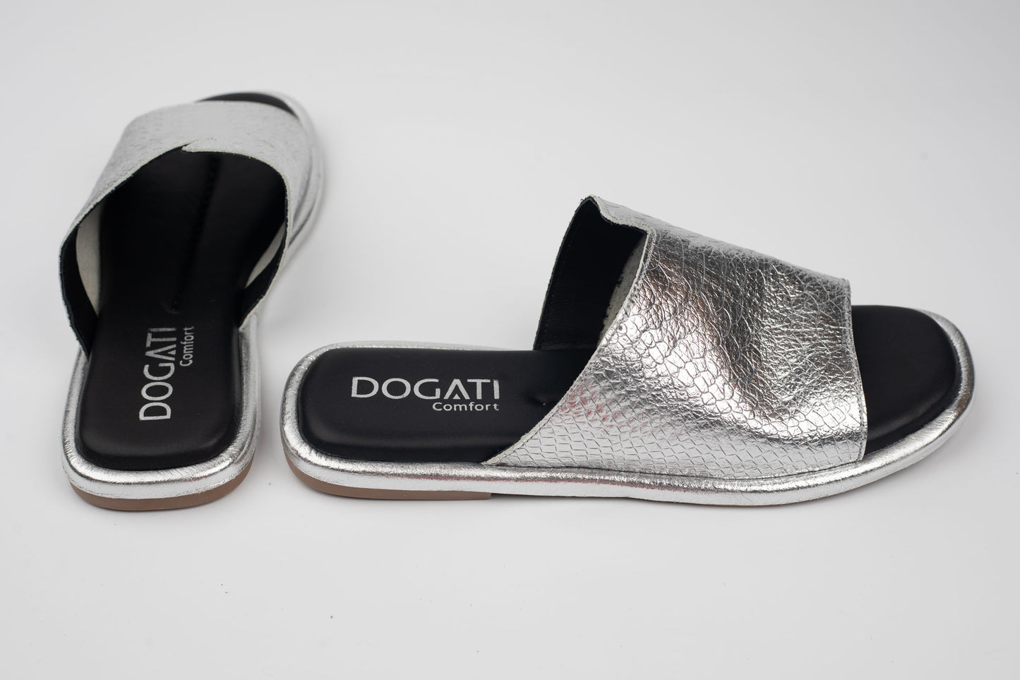 Slapi damă piele naturală DOGATI 25027 Argintiu (36-42)