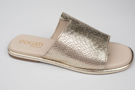 Slapi damă piele naturală DOGATI 25027 Auriu (39-42)