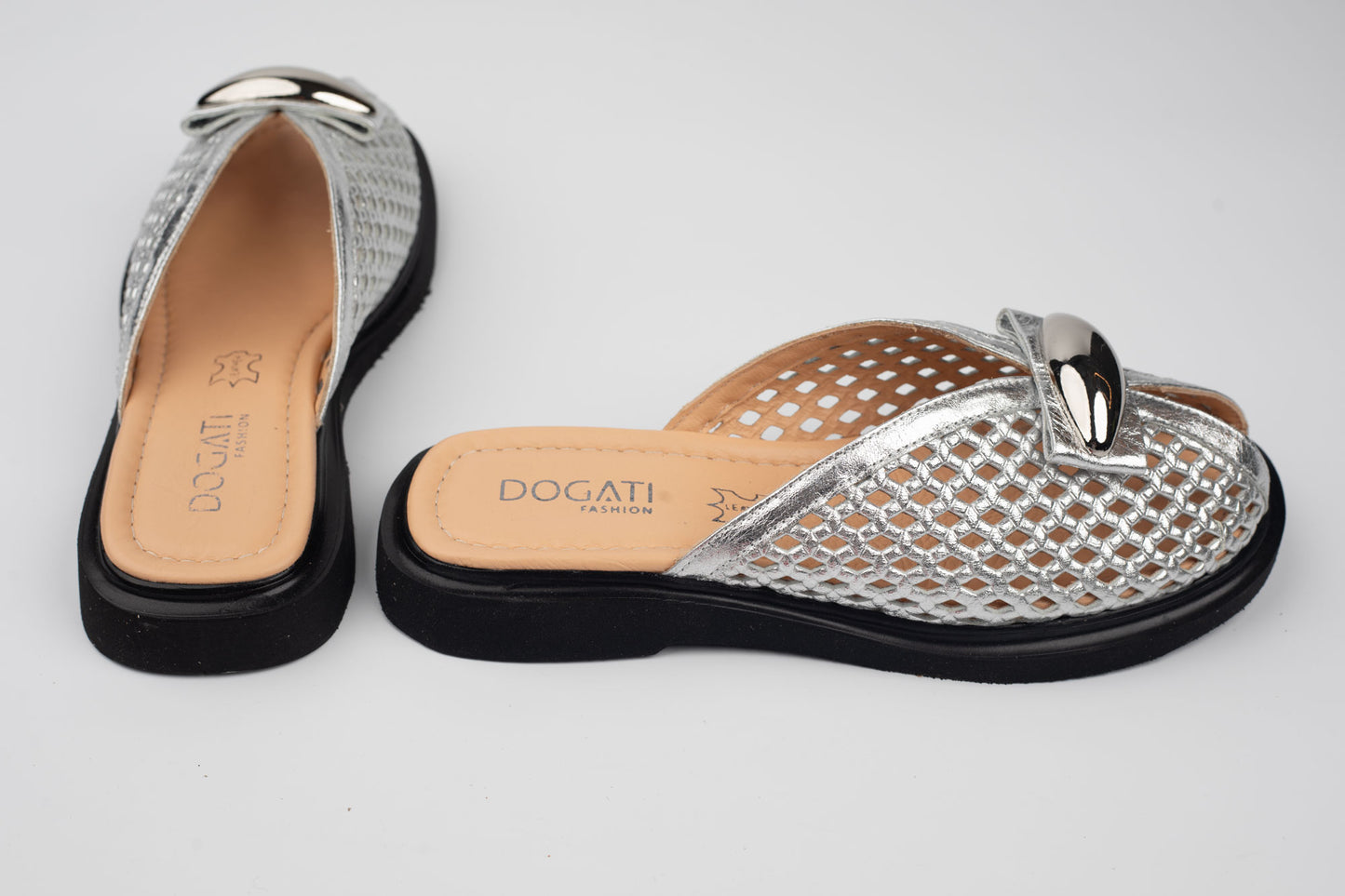 Saboți damă piele naturală DOGATI 11272 Argintiu