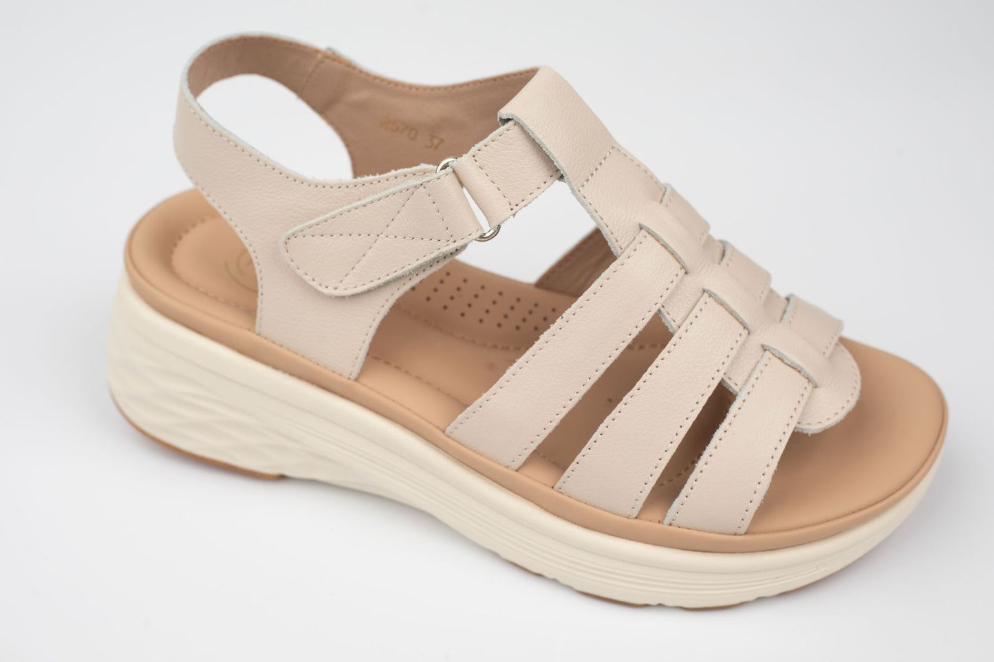 Sandale damă piele naturală FORMAZIONE 2570 Crem (36-40)