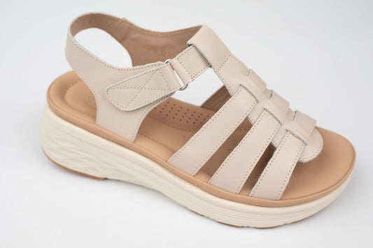 Sandale damă piele naturală FORMAZIONE 2570 Crem (36-40)