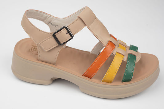 Sandale damă piele naturală FORMAZIONE 246609 Crem color