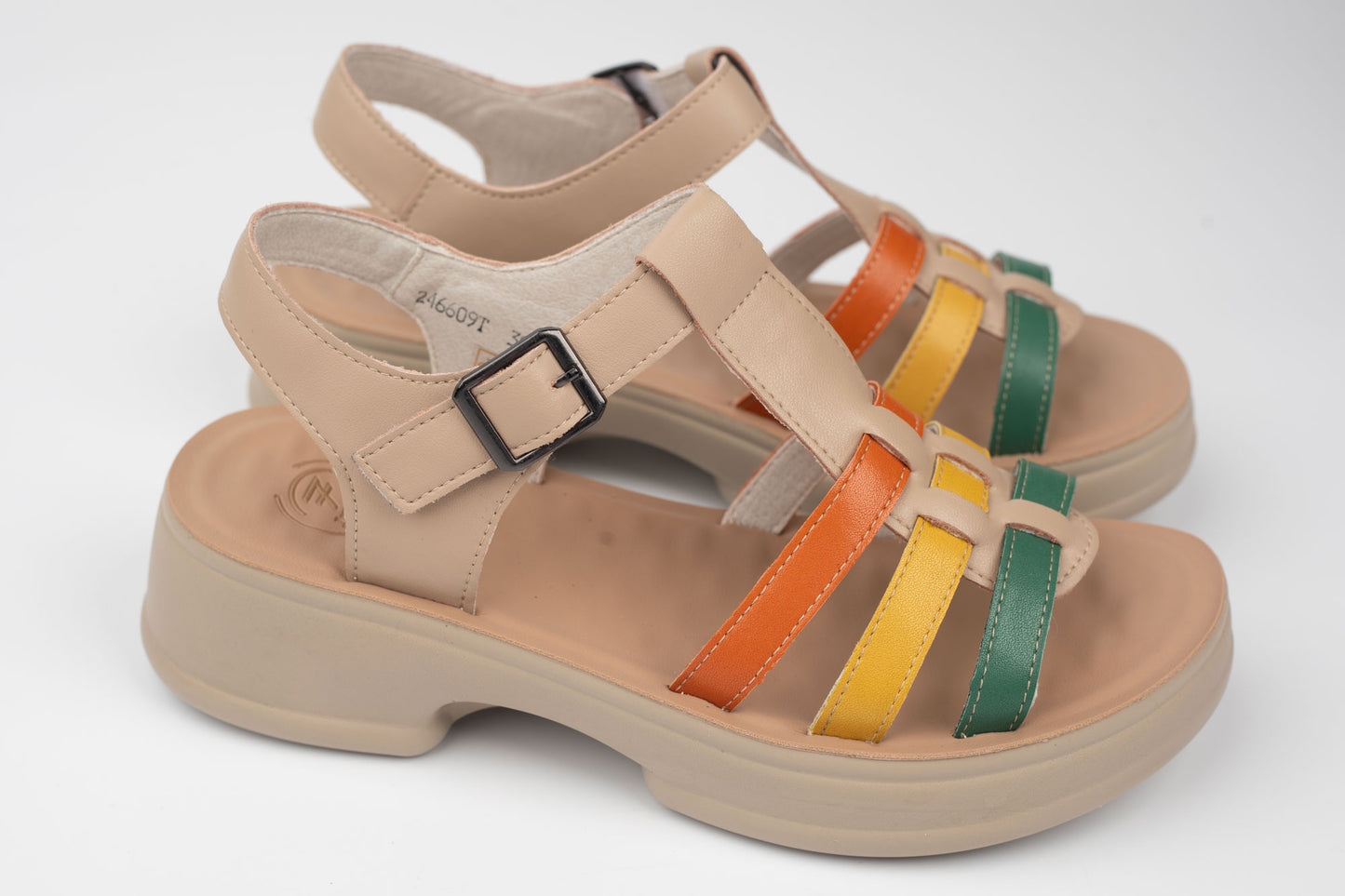 Sandale damă piele naturală FORMAZIONE 246609 Crem color