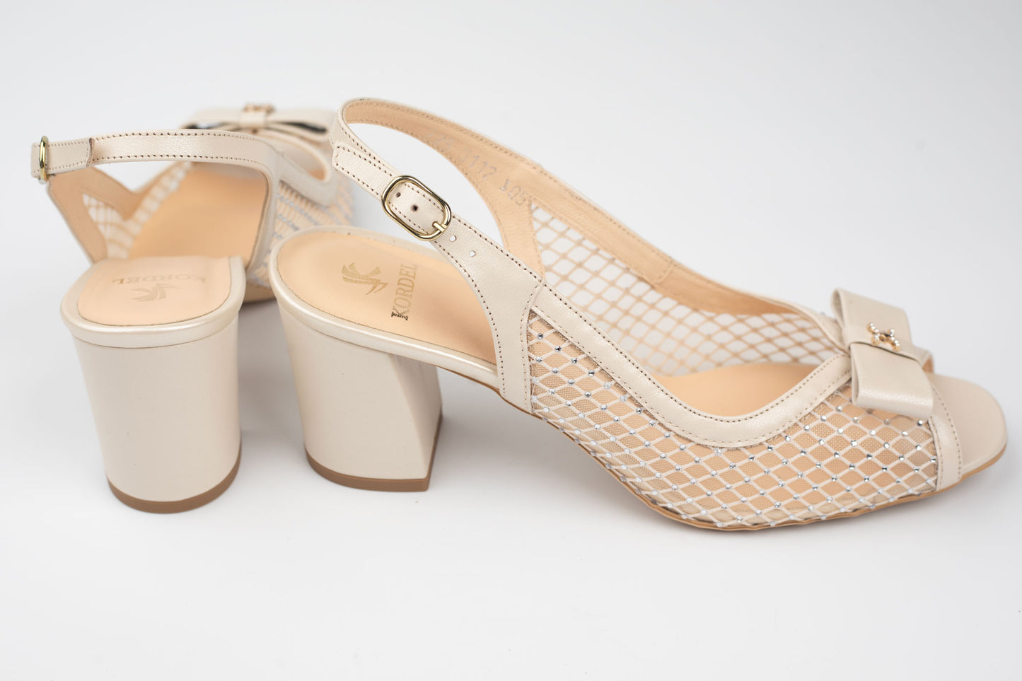 Sandale damă piele naturală+plasă KORDEL 3112 Crem