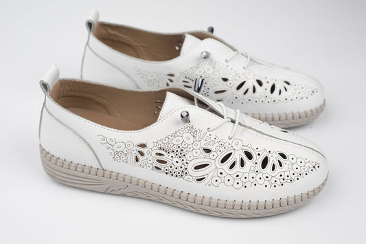 Pantofi damă piele naturală BETINA 80251 Alb