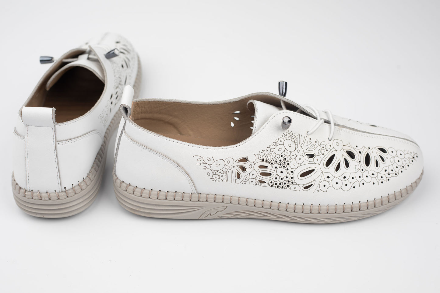 Pantofi damă piele naturală BETINA 80251 Alb