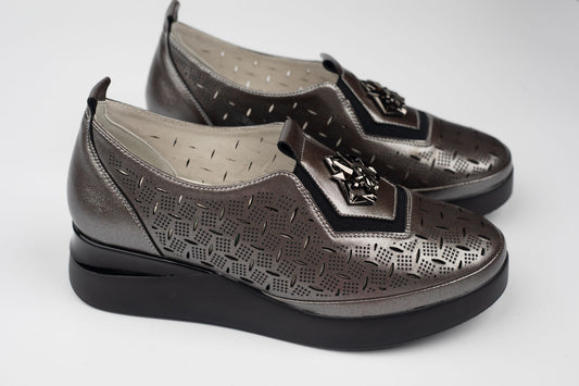Pantofi damă piele naturală BETINA 6518 Grey