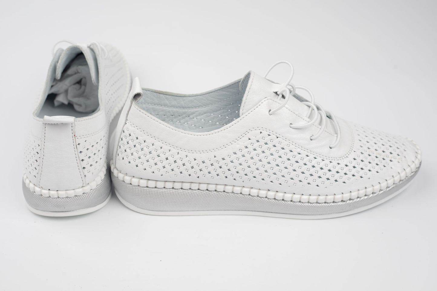 Pantofi damă piele naturală 023-116 Alb (7000 Johan)