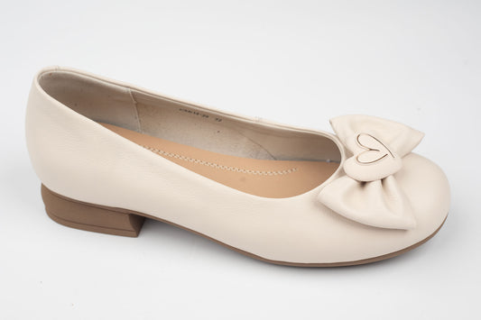 Pantofi dama XXL piele naturală BETINA 250614 Crem (38-41)