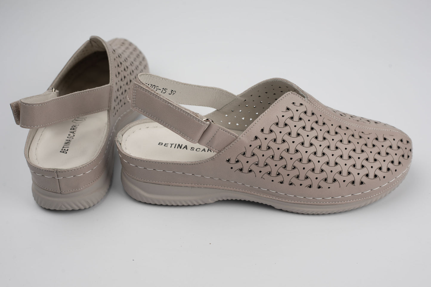 Saboți damă piele naturală BETINA 71305 Taupe