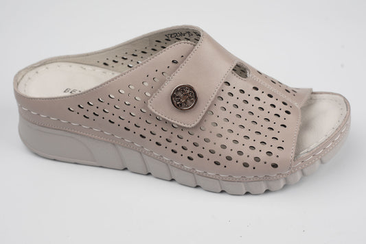 Saboți damă piele naturală 25716 Taupe