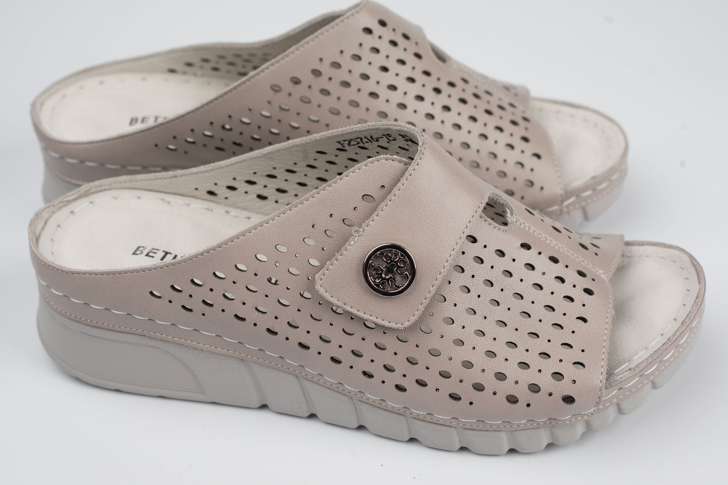 Saboți damă piele naturală 25716 Taupe