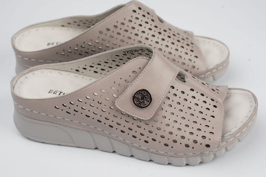 Saboți damă piele naturală 25716 Taupe