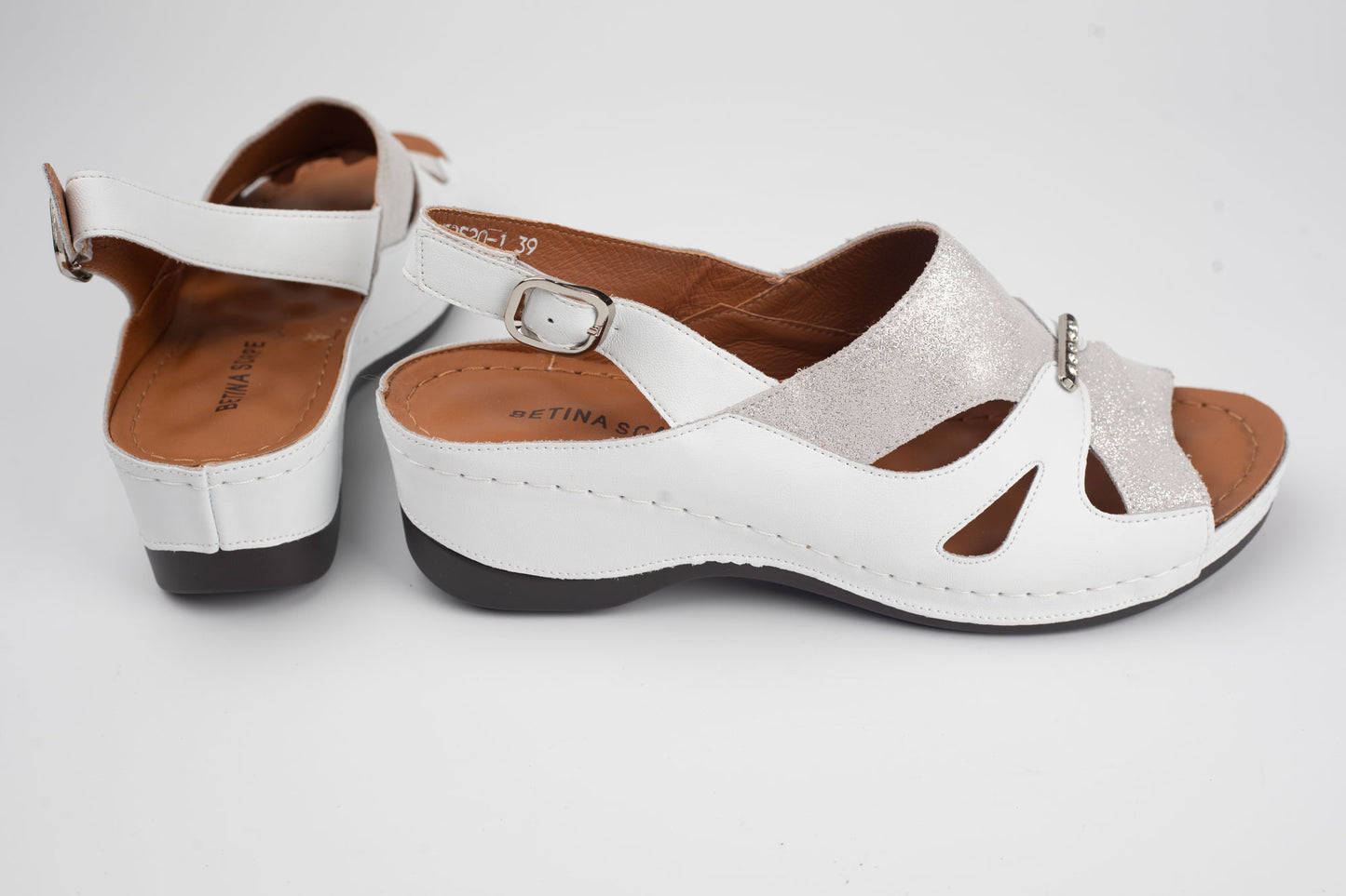 Sandale damă piele naturală BETINA 2520 Alb ( 36-41)