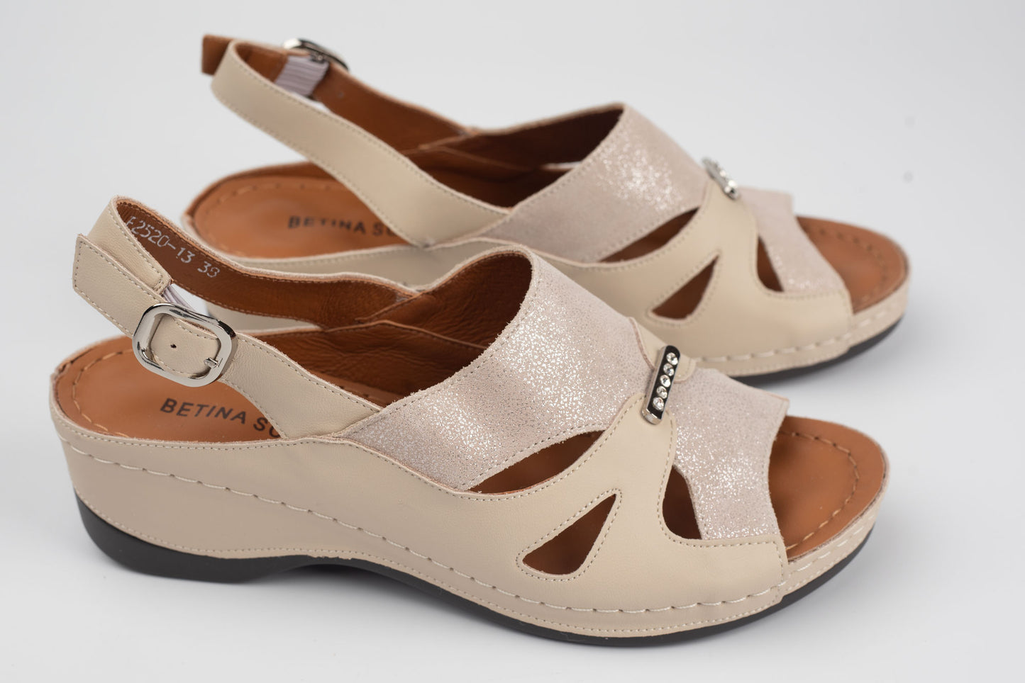 Sandale damă piele naturală BETINA 2520 Bej( 36-41)