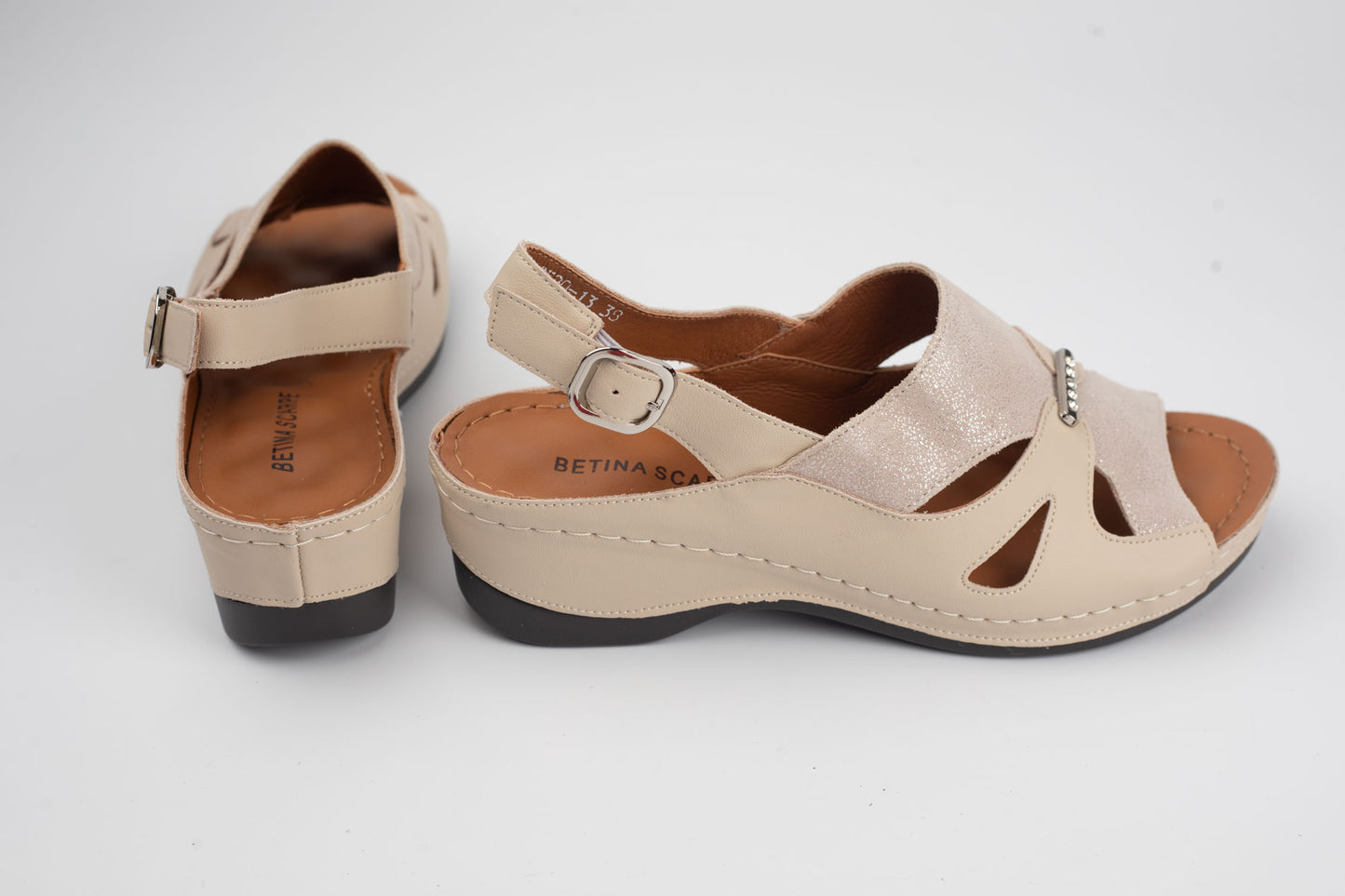 Sandale damă piele naturală BETINA 2520 Bej( 36-41)