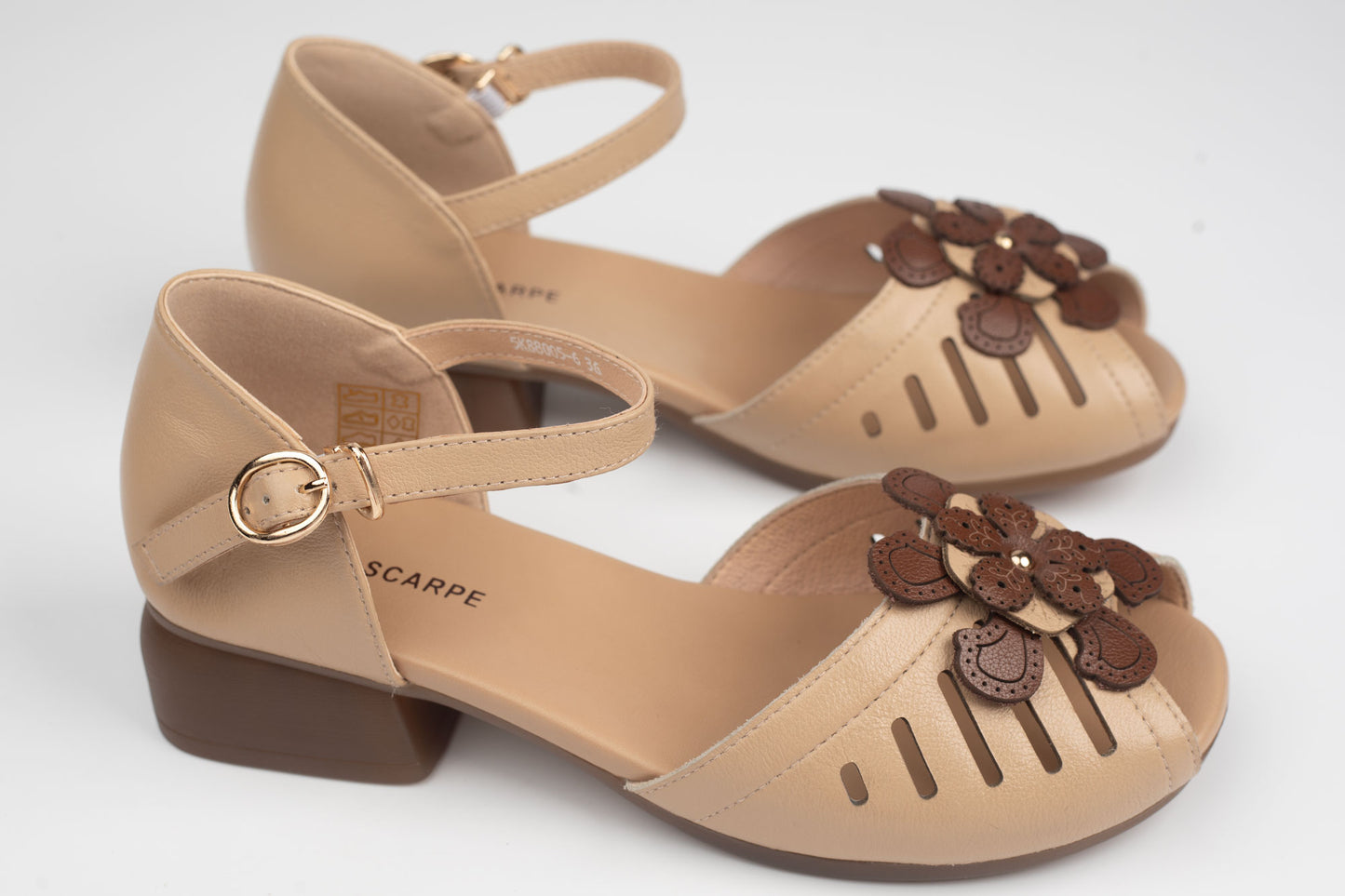 Sandale damă piele naturală BETINA 88005 Khaki