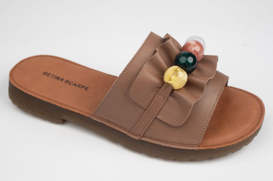 Șlapi damă piele naturală BETINA 9391 Apricot