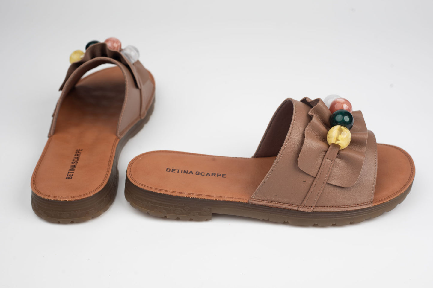 Șlapi damă piele naturală BETINA 9391 Apricot
