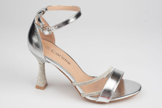 Sandale damă piele eco premium CAROL 28 Argintiu