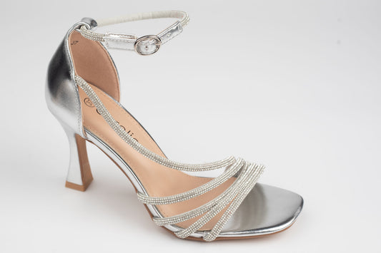 Sandale damă piele eco premium CAROL 31 Argintiu