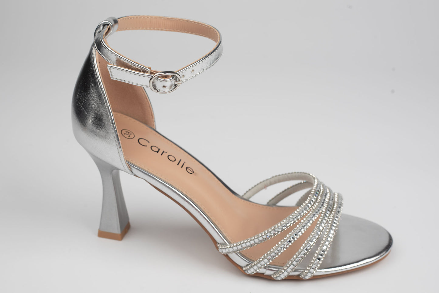 Sandale damă piele eco premium CAROL 23 Argintiu