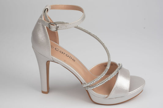 Sandale damă piele eco premium CAROL 29 Argintiu