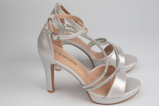 Sandale damă piele eco premium CAROL 29 Argintiu