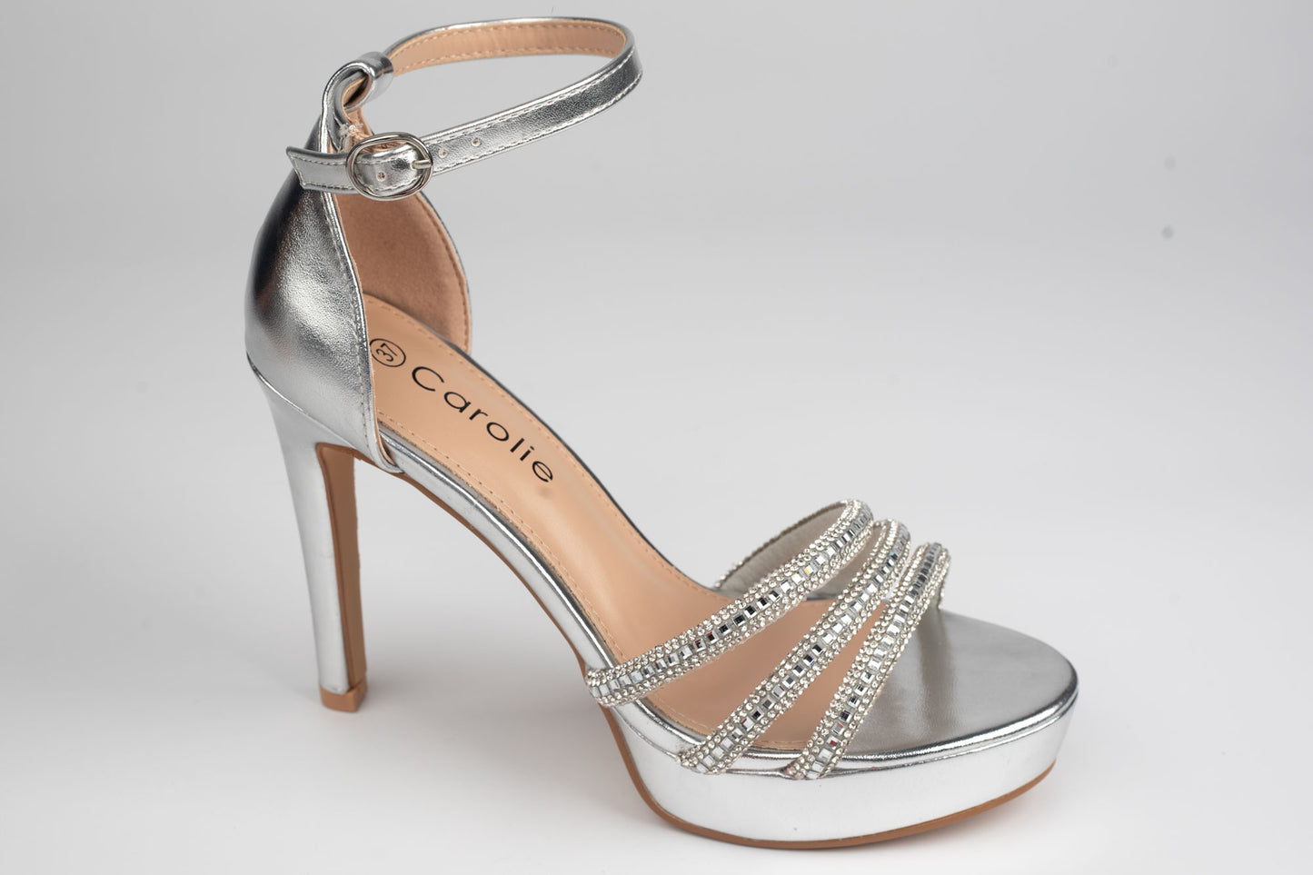 Sandale damă piele eco premium CAROL 26 Argintiu