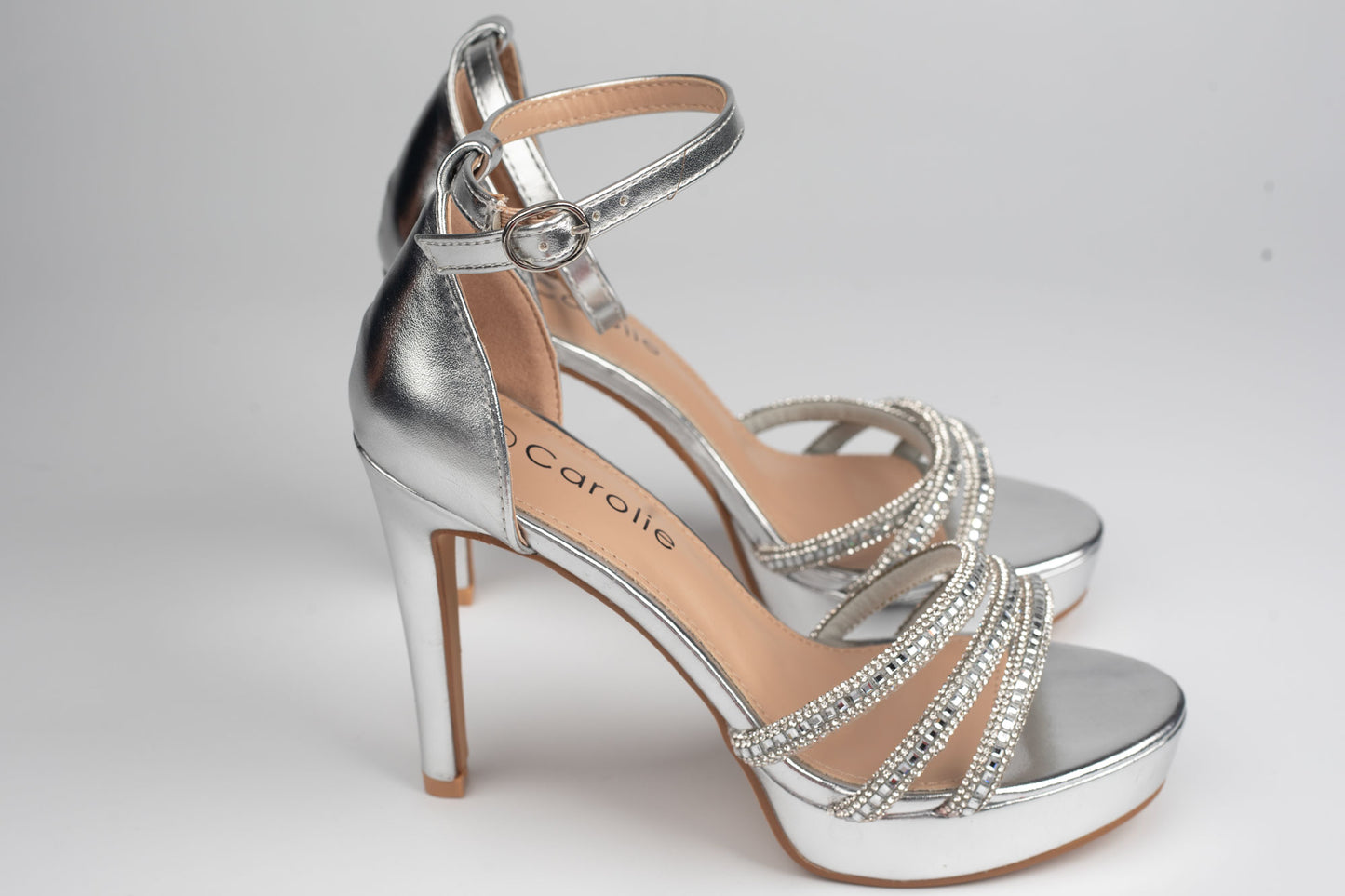 Sandale damă piele eco premium CAROL 26 Argintiu