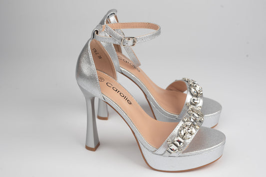 Sandale damă piele eco premium CAROL 2 Argintiu