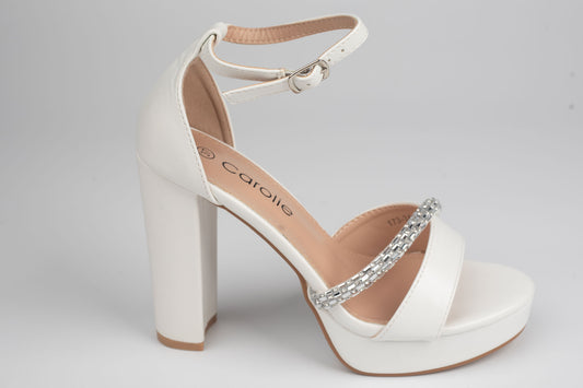 Sandale damă piele eco premium CAROL 3-A Alb