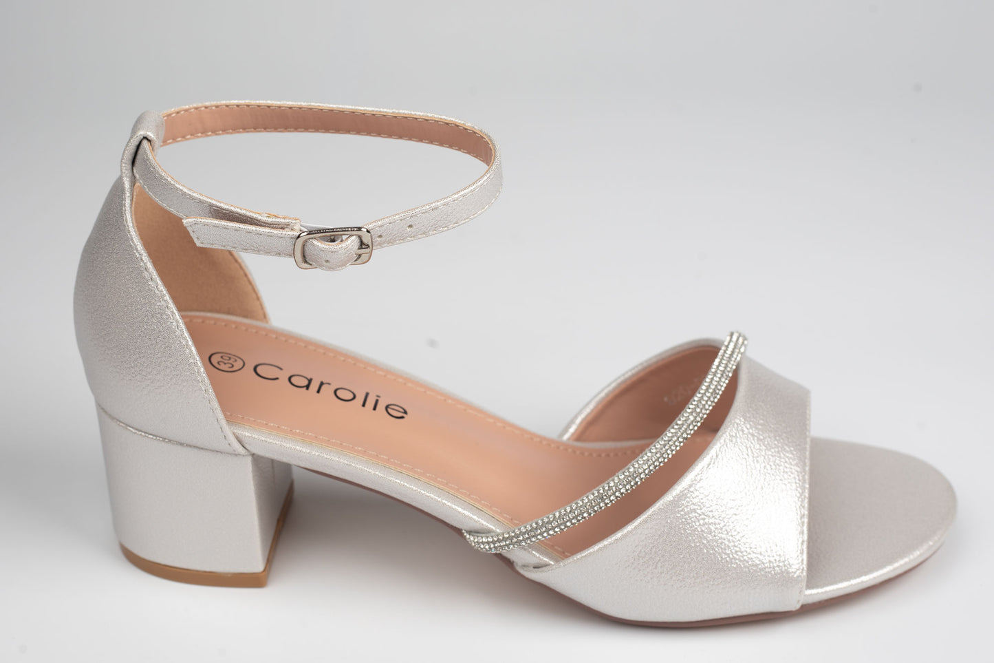Sandale damă piele eco premium CAROL 038 Argintiu